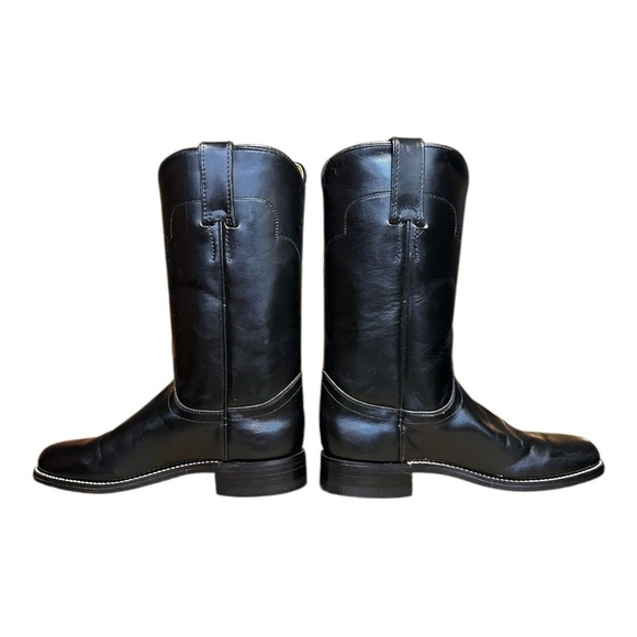 TONY LAMA Black Leather Western Roper Cowgirl Boots Rodeo Style 7501L sz 4B - Picture 2 of 10